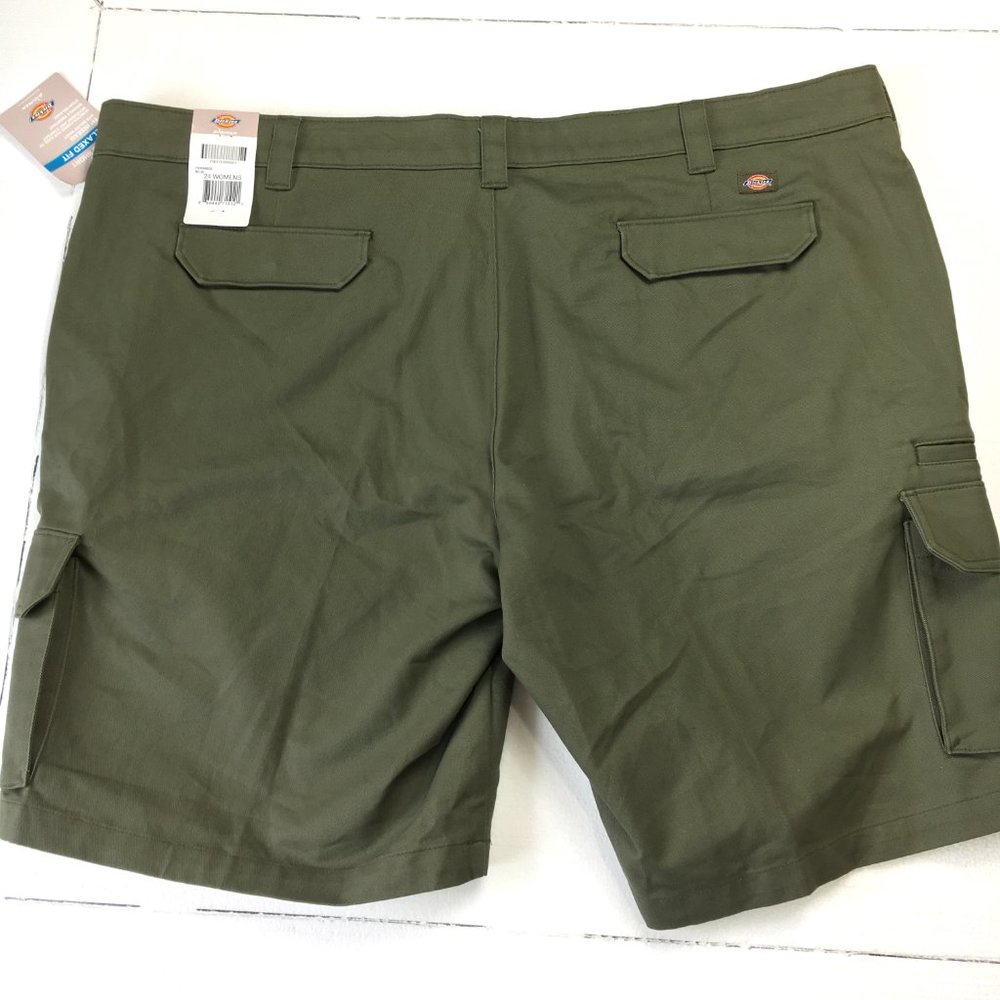 DICKIES  Stretch Relaxed Fit Khaki  Cargo Shorts Women's  Sz 24 NWT - Picture 8 of 14